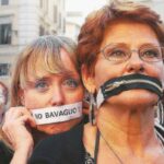 Protesta dei giornalisti contro la legge bavaglio