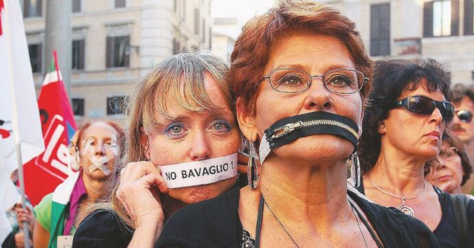Protesta dei giornalisti contro la legge bavaglio